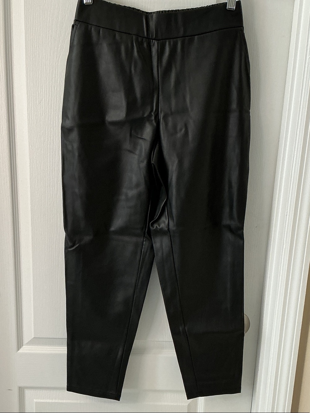 Du Jour women’s Black Faux Leather Tapered Pants